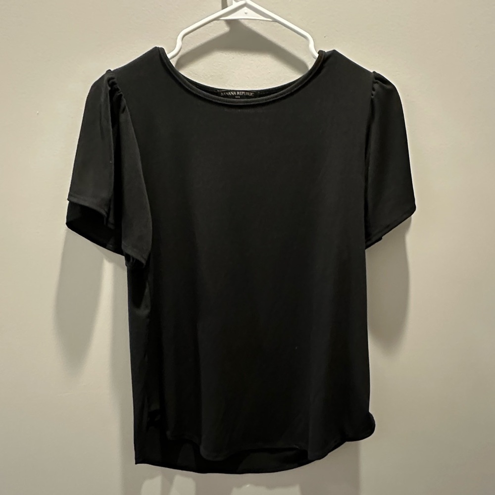 Banana Republic Black Short Sleeve Blouse